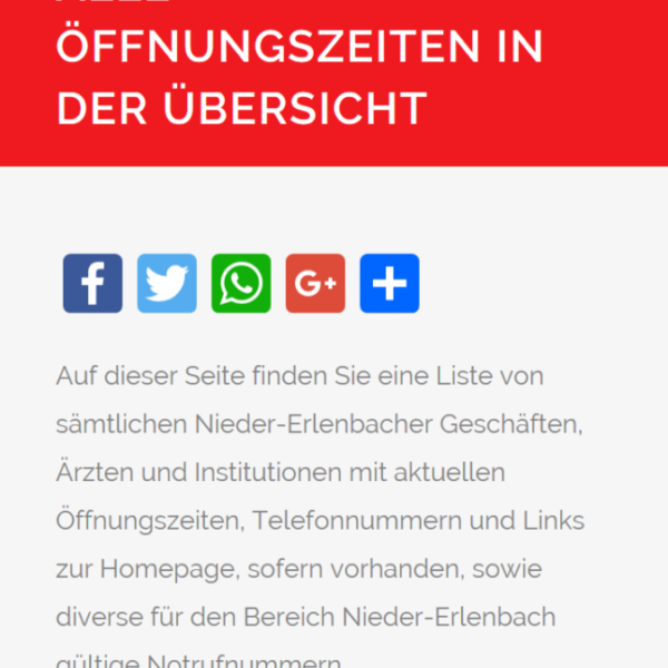 Teilen auf Facebook, Twitter, Google+ und mit WhatsApp